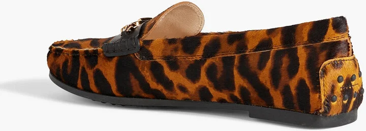 Embellished leopard-print calf hair loafers - Image 3