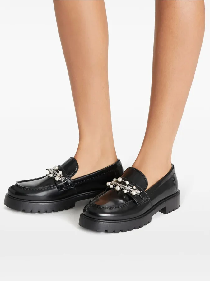 Embellished Lug Loafers - Image 5