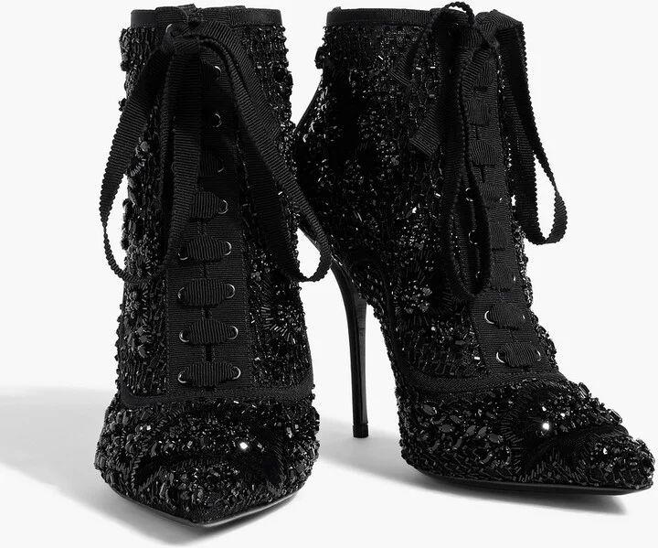 Embellished mesh ankle boots - Image 2