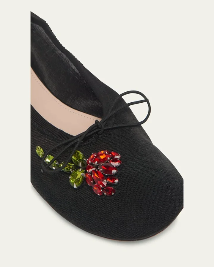 Embellished Mesh Ballerina Flats - Image 5
