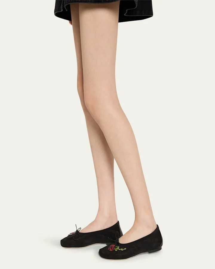 Embellished Mesh Ballerina Flats - Image 8