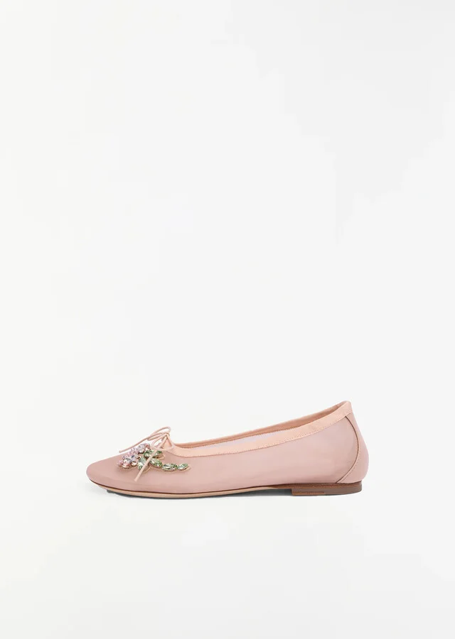 Embellished Mesh Ballerina Nude