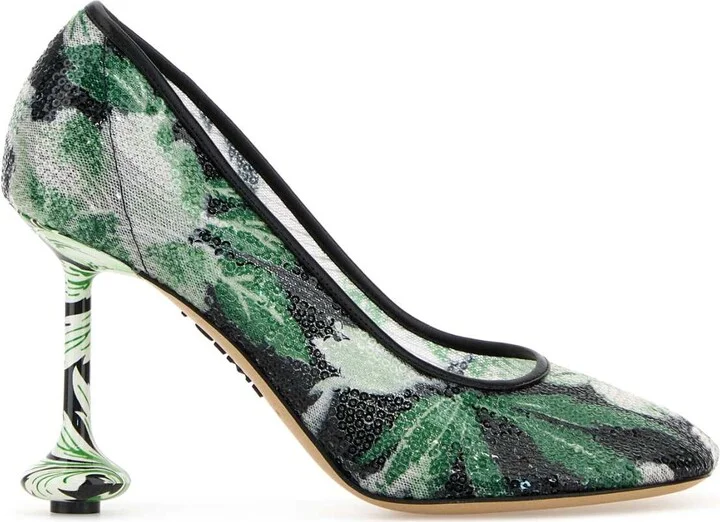 Embellished Mesh Toy Pumps