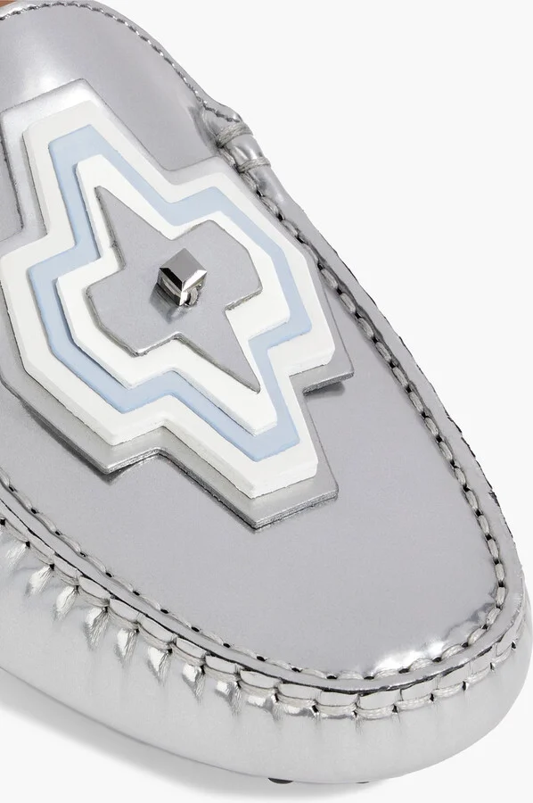 Embellished mirrored-leather loafers - Image 4
