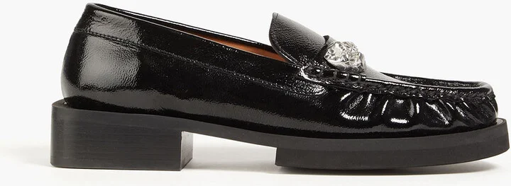 Embellished patent-leather loafers