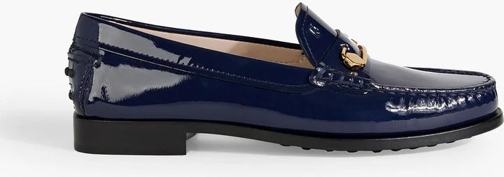 Embellished patent-leather loafers