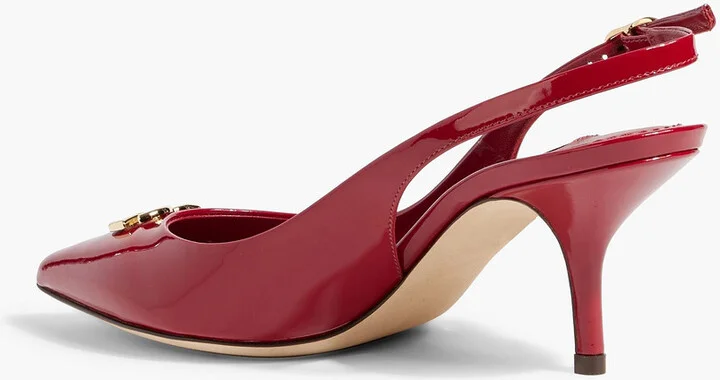 Embellished patent-leather slingback pumps - Image 3