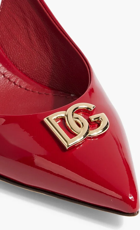 Embellished patent-leather slingback pumps - Image 4