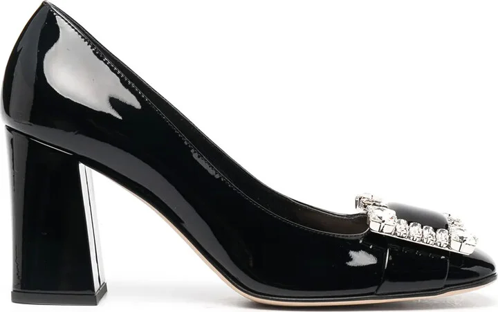 Embellished Patent Pumps