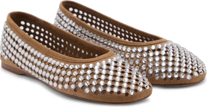 Embellished Perforated Ballet Flat