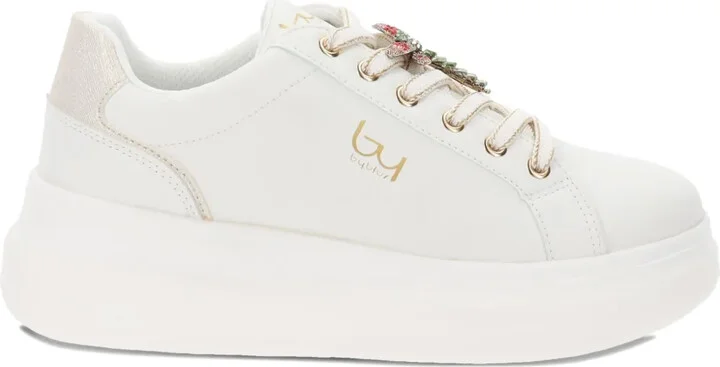 Embellished Platform Lace-Up Sneakers