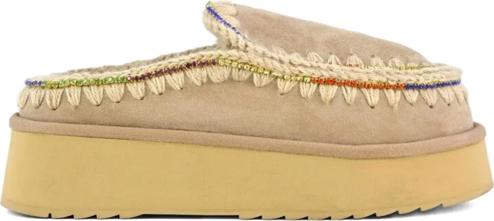 Embellished Platform Mules
