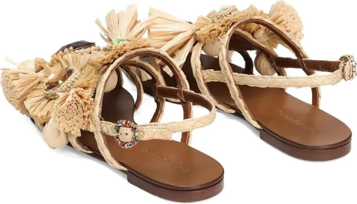 Embellished Raffia Sandals - Image 3