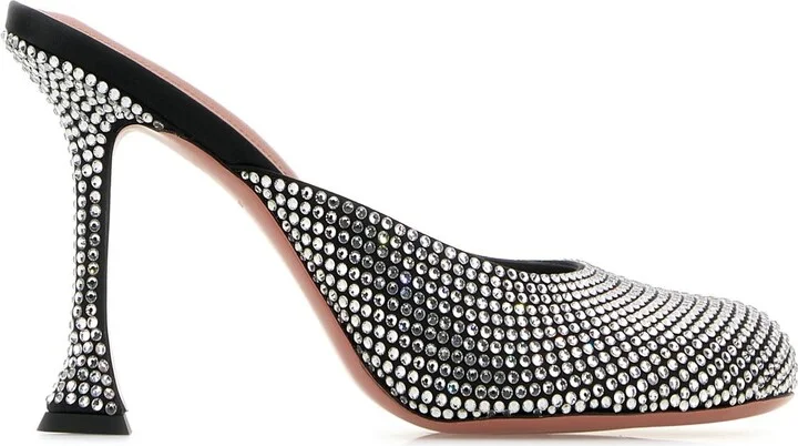 Embellished Satin Iris Mules