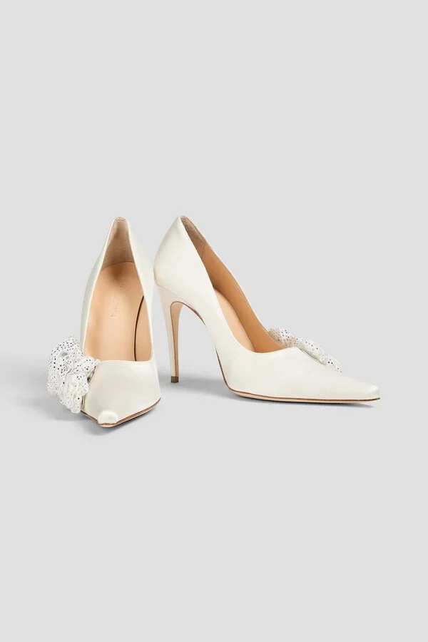 Embellished satin pumps - Image 2