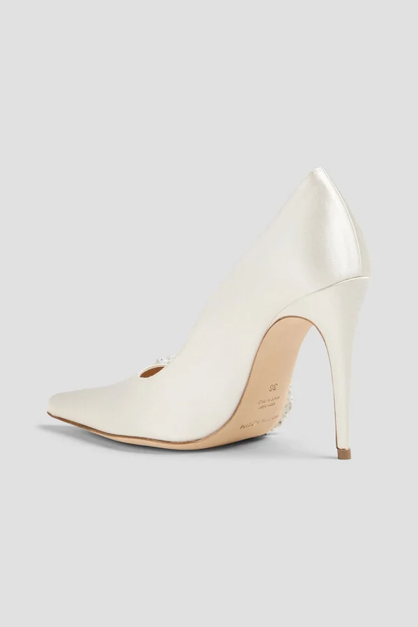 Embellished satin pumps - Image 3