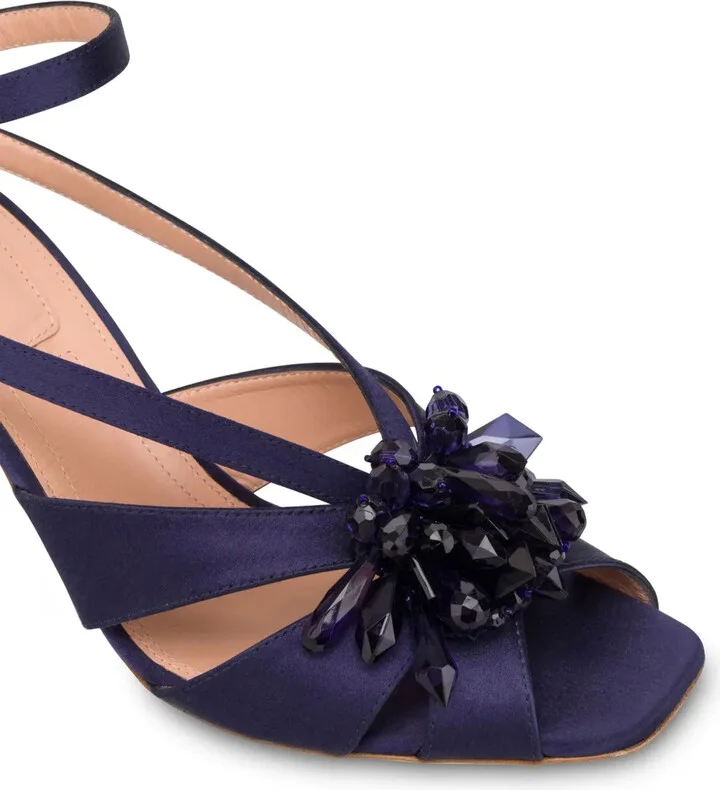 Embellished Satin Sandals - Image 5