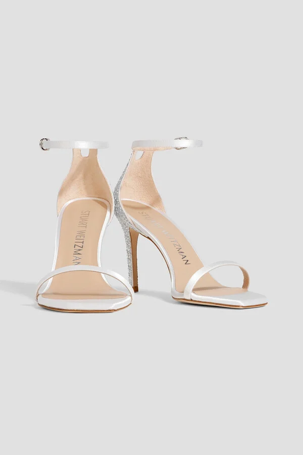 Embellished satin sandals - Image 2