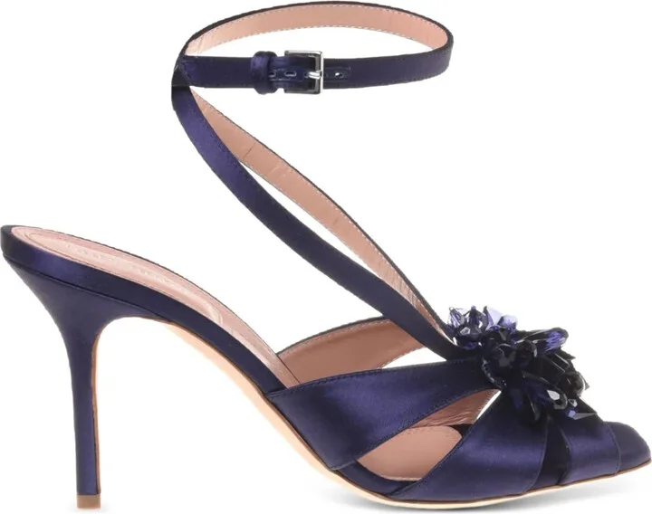 Embellished Satin Sandals