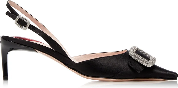 Embellished Satin Slingback PumpsVivier