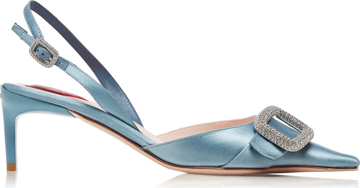 Embellished Satin Slingback PumpsVivier