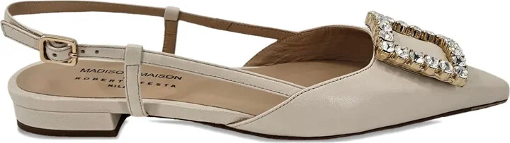 Embellished Slingback Flat Pumps