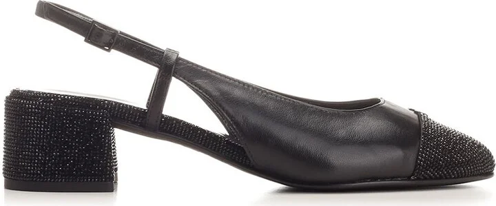 Embellished Slingback Pumps Black