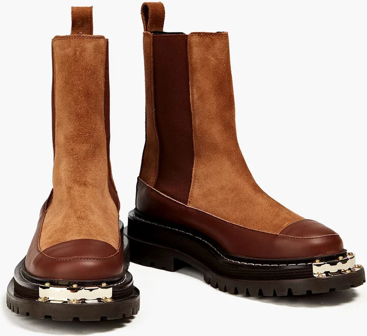 Embellished suede and leather Chelsea boots - Image 2