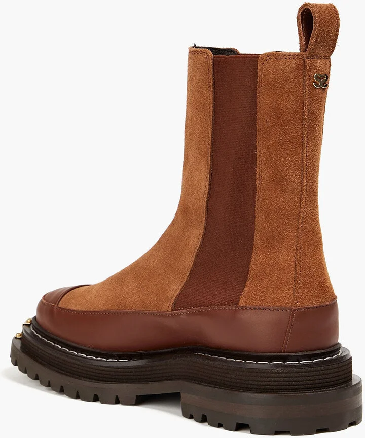 Embellished suede and leather Chelsea boots - Image 3
