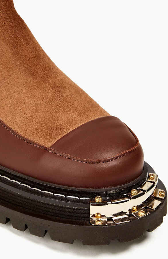 Embellished suede and leather Chelsea boots - Image 4