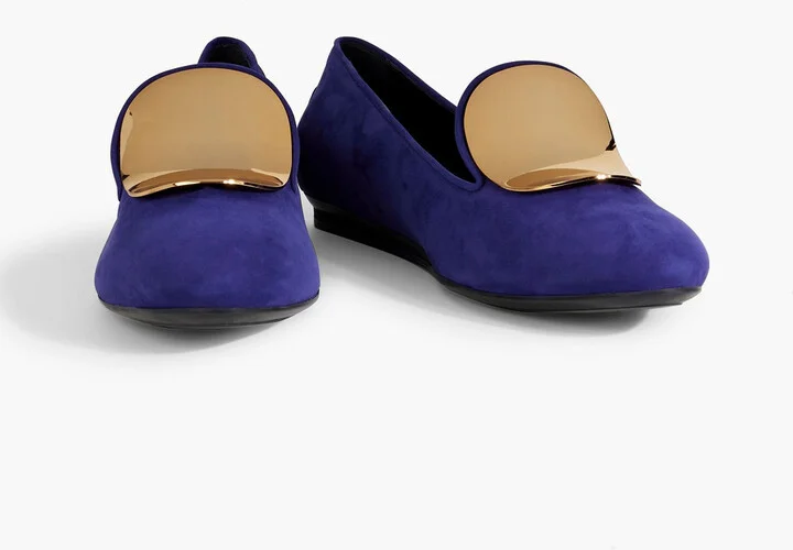 Embellished suede ballet flats - Image 2