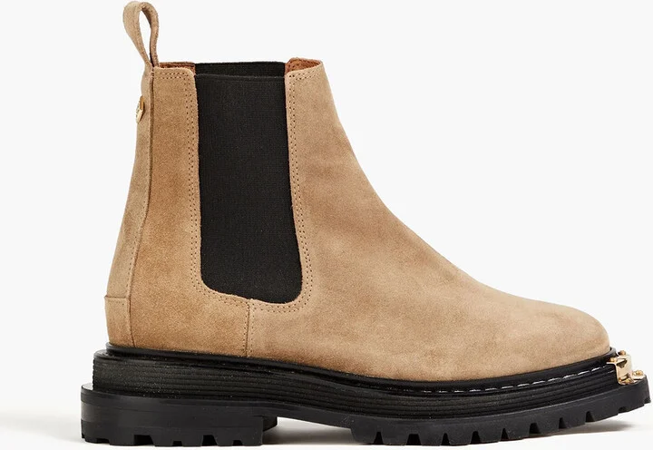 Embellished suede Chelsea boots