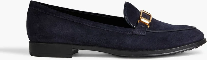Embellished suede loafers