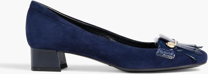 Embellished suede pumps
