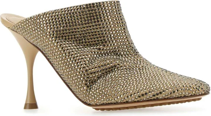 Embellished Suede Sparkle Dot Sock Mules - Image 2