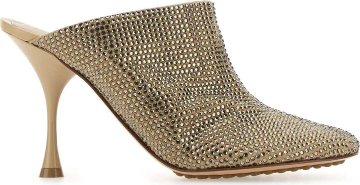 Embellished Suede Sparkle Dot Sock Mules