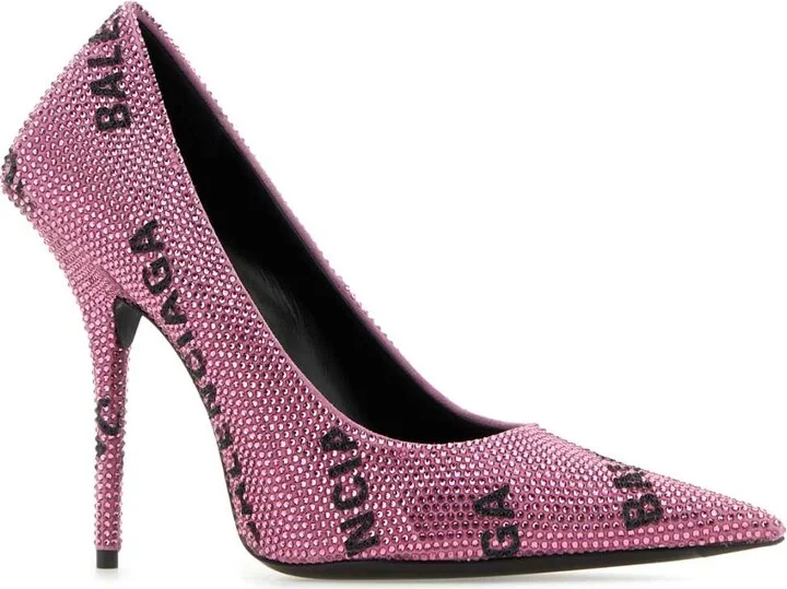 Embellished Suede Square Knife Pumps - Image 2