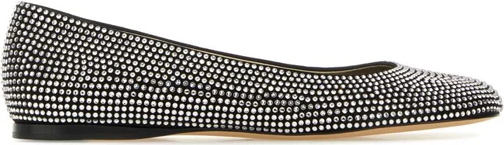 Embellished Suede Toy Ballerinas