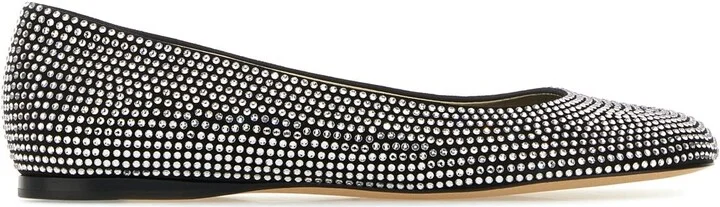 Embellished Suede Toy Ballerinas