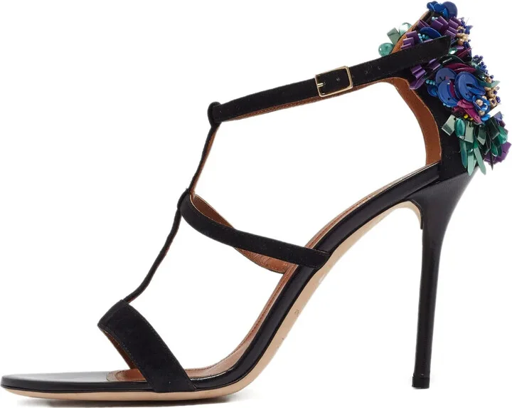 embellished T-strap sandals