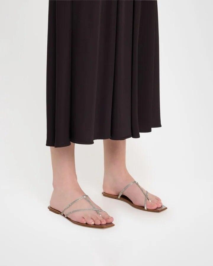 Embellished T-Strap Slide Sandals - Image 4