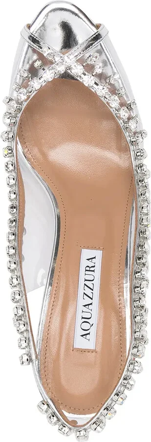 Embellished-Trim Open-Toe Pumps - Image 4