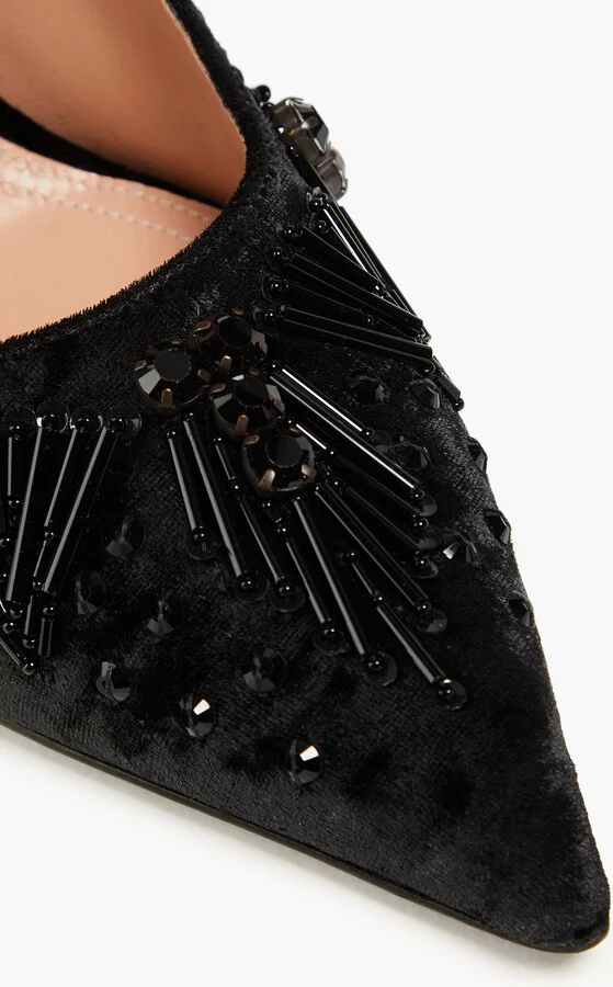 Embellished velvet pumps - Image 4