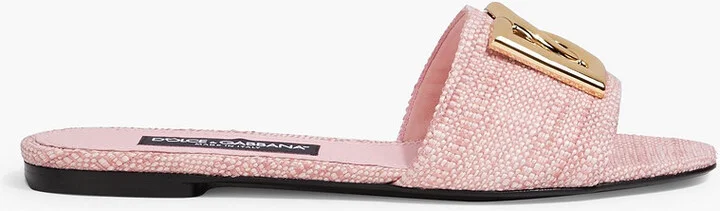 Embellished woven slides