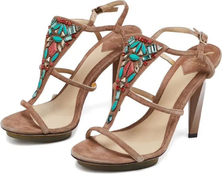 Embellishment Suede Sandals - Image 2