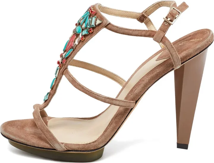 Embellishment Suede Sandals