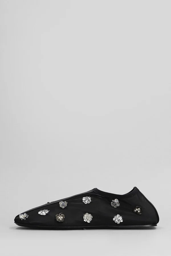 Embla Ballet Flats In Black Nylon - Image 3