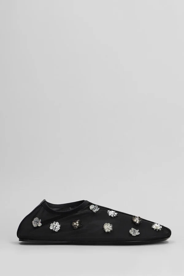 Embla Ballet Flats In Black Nylon