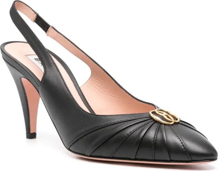 Emblem 80mm leather pumps - Image 2
