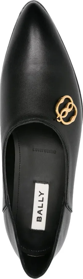 Emblem leather balllerina shoes - Image 4